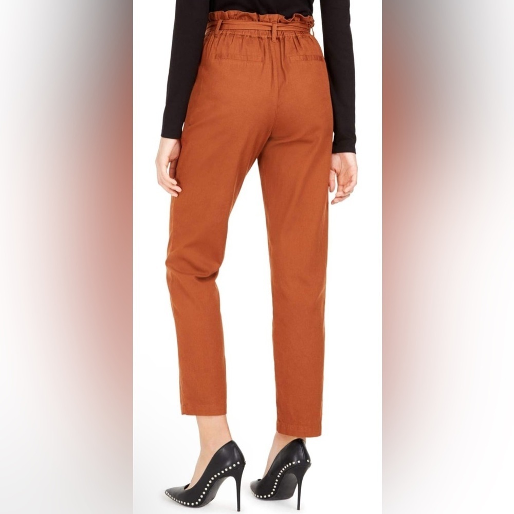 Becca Tilley x Bar III Womens High Rise Ruched Paperbag Pants Gingerbread XXL - Picture 2 of 8